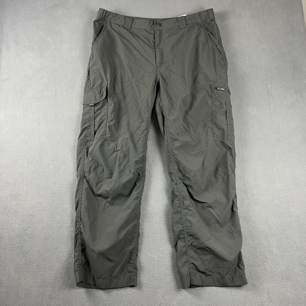 Columbia Pants Mens 38X30 Gray Omni Shield Hiking Cargo Nylon Outdoors Camping